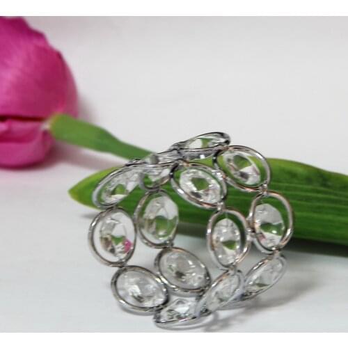 Happy Tree Bling Crystal Beaded Napkin Rings Silver Colour Napkin Holder Wedding Napkin Holder Silver Napkin Ring Beads