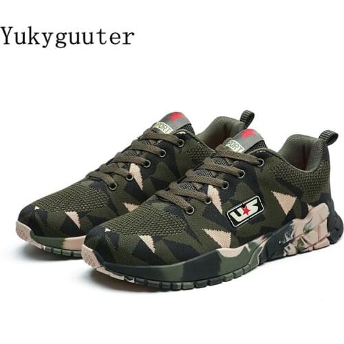 Men Woman Sport Running Shoes Couple Camouflage Outdoor Breathable Thick Sole Lightweight Athletic Mesh Sneakers Spring Summer