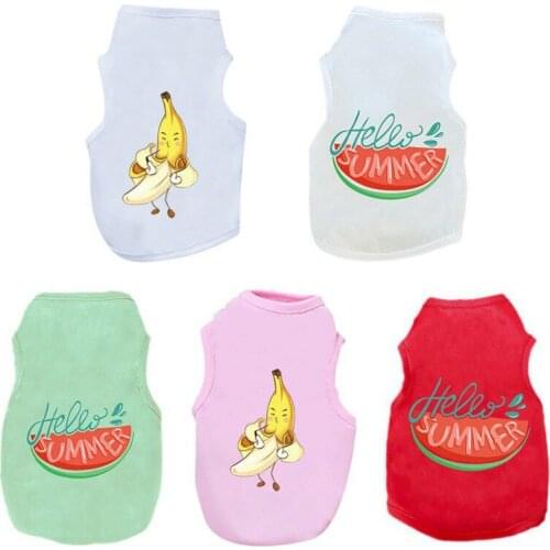 Fruit Printed Summer Pet Vest Clothes Sleeveless Pets Puppy Dog T-shirt Clothing Chihuahua French Bulldog Apparel Pet Products