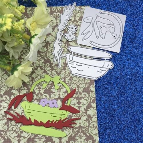 Metal Cutting Dies cut flower Basket Pattern Stencil for DIY Scrapbooking Album Embossing Paper Cards Deco Crafts Die