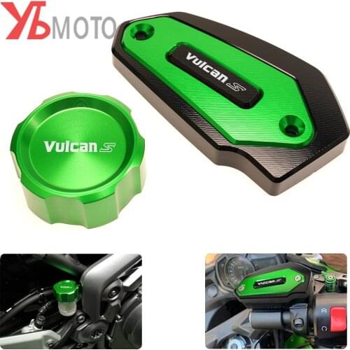 Motorcycle New Aluminum Front & Rear brake Fluid Reservoir Cover Cap For Kawasaki Vulcan S 650 s650 VN650 2017-2020 2021