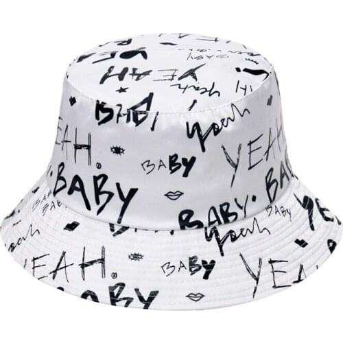 Cotton Letter Print Bucket Hat Fisherman Hat Outdoor Travel Hat Sun Cap Hats for Men and Women 388