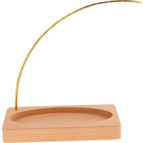Bend Rod Jewelry Display Stand Tray Wooden Rack Showcase Home Decor Ornament