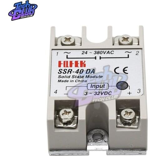 24V-380V 40A 250V SSR-40DA Solid State Relay Module 3-32V DC To AC SSR 40DA