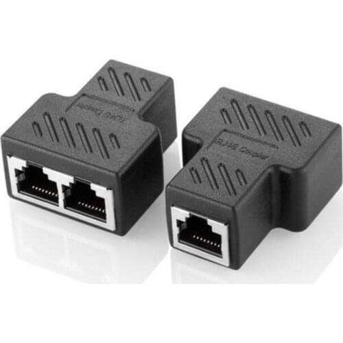 Rj45 One Divides Into Two Adapter Tap With Shielded Cat6 Network Tee 8p8c Network Cable Tee 8 Core Demultiplexer