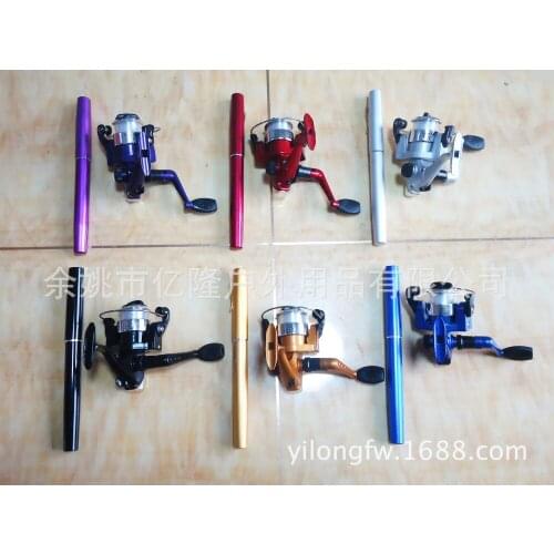 Whole Sale 100sets/lot 1M Pen Fishing Rods W Mini Fishing reel 5.1:1 Mini Fishing Rod Set