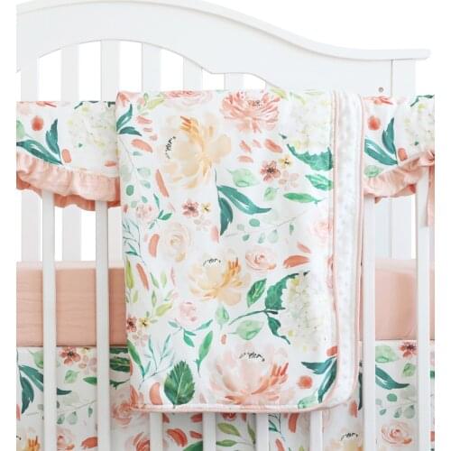 Sahaler Boho Baby Blanket Baby Newborn Swaddle Wrap Crib Comforter Quilt 34*42 inches (Secret Garden)