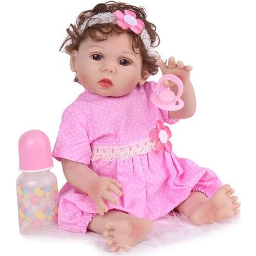 NPK Doll reborn toy dolls 18"45cm whole body silicone vinyl reborn baby girl dolls bebes reborn bonecas play house toys