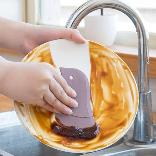 Silicone Oil Scraper Cartoon Kitchen Bathroom Stove Dirt Decontamination Scraper Cake Baking Tool Oil Plate Scraper