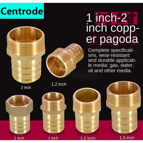 Pagoda head joint fire hose tower nozzle 1 / 1.5 / 1.5 / 2 inch water slurry leather pipe full copper green head