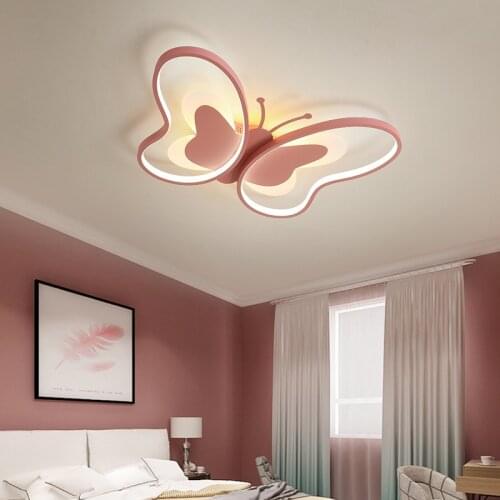 Modern Nordic Minimalist Cartoons Ceiling Lamp art Creative LED butterfly Hanging Light for children bedroom Indoor Lights e27