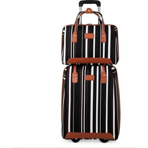 Letrend Women Oxford Rolling Luggage Set Casters Travel Bag Wheel Suitcase 20 inch Carry On Trolley Korea Womens Handbag