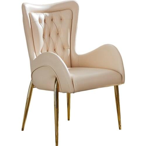 Light luxury backrest post-modern makeup chair sales office negotiation table and chairs Italian stainless steel dining chair