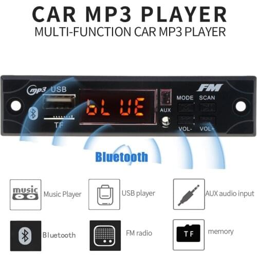 USB TF Card Support Wireless Bluetooth Car Kit FM Receiver MP3 Music Player for Mobile Phones Tablets Car Speaker Modification