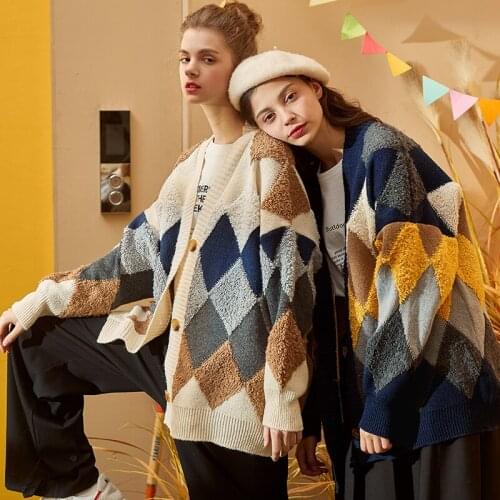 2020 Spring New Model Cardigan Coat Womens Knit Sweater Sweater Loose Outer Wear V-neck Shirt Padded