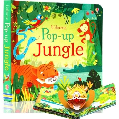 POP UP Jungle English Educational 3D Flap Picture Books Enchanted Forest Children Kids Reading Book
