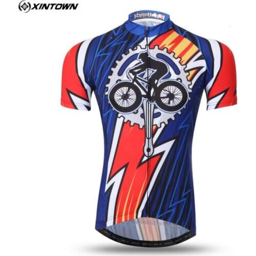 XINTOWN Men Bike Team Cycling Clothing tops/ Cycling Jersey Bicycle Jacket Sportswear Shirts Outdoor Short Sleeve Roupa Ciclismo