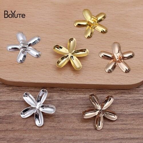 BoYuTe (50 Pieces/Lot) 22MM Metal Iron Flowr Hair Clip Clasps Factory Direct Sale Handmade Diy Hair Accessories Parts