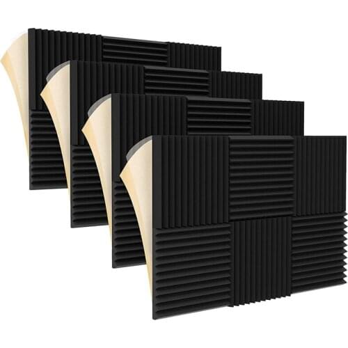 24Pack Sound Proof Foam Panels,Acoustic Foam Panels With High Soundproof,Self Adhesive And Elasticity,1X12x12inch