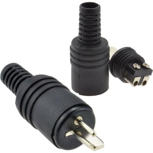 2 Pcs/Lot 2 Pin Black DIN Male Plug Speaker and HiFi Connector Screw Terminals Connector Power Audio Lamp Signal Plug Adapters