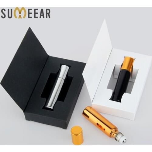 20 piece 10ml Packing box Essential Oil Bottle Stainless Steel Roller Ball Bottle Perfume Glass Bottle Travel Cosmetic Container