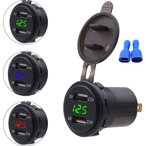 4.2A USB Car Charger Power Socket Car Quick Charger Dual USB Vehicle-mounted DC12-24V Charging
