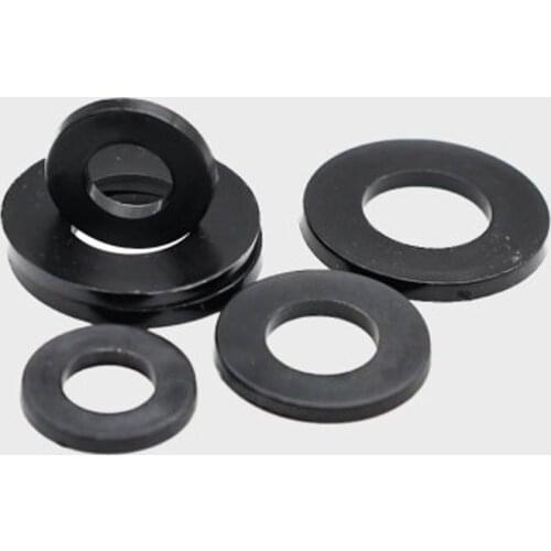 50pcs M2 M2.5 M3 M4 M5 M6 M8 M10 M12 nylon washer flat Washers plastic gasket insulation gaskets PA66 black 1/1.2/1.5/2mm thick