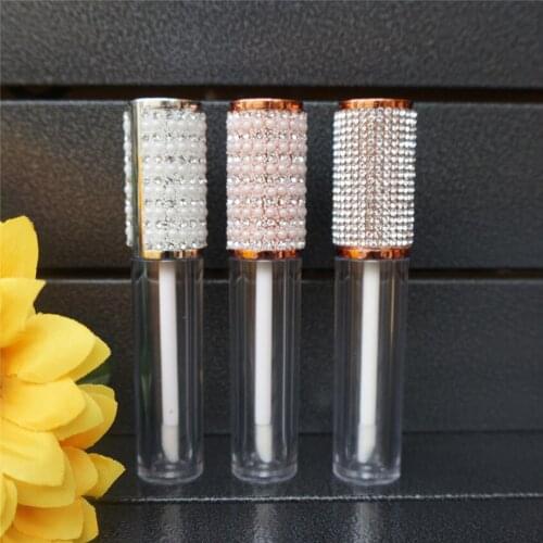 5ml rose gold Round Lip Gloss Tubes Clear Empty Lip Gloss Containers lipgloss Bottles Cosmetic DIY pearl diamond lipgloss tube