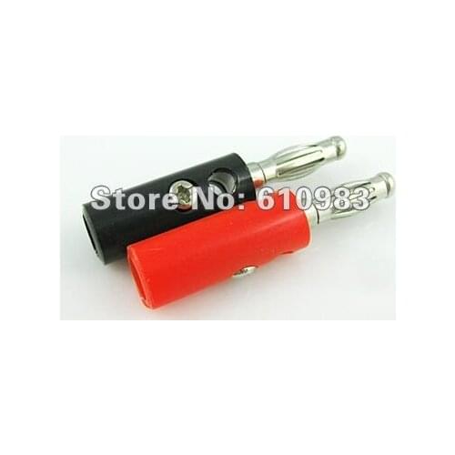 8 pieces/lot) Banana Plug NickelPlated Red and Black 40mm Long with Srew