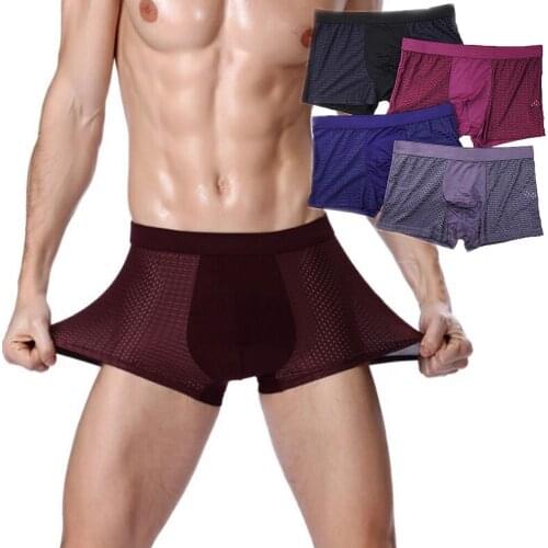 2021 Summer Ice Network Mesh Mens Boxing Shorts Sexy Yout Cosy Breathable Boxers Hombre Mens Underwear Boxers 4pcs/lots Hot