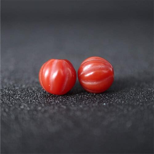 Natural Red Agates Round Lanterns Beads Carved Pumpkin Loose Beads 8/10/12/14/16/18/20mm Round Melon Stone Beads TSB0456