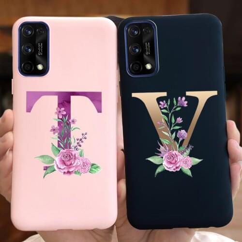 Lovely Alphabet Case For Oppo Realme X7 Pro 5G RealmeX7 Phone Case Silicone Soft Back Cover For Realme X7 X 7 Pro Coque Funda