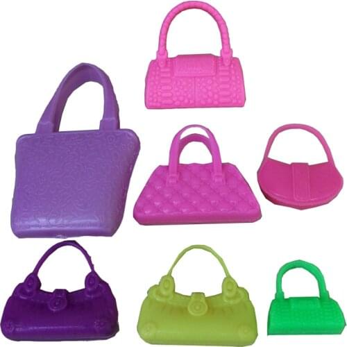 Factory sales 7 pcs/parcel coloful plastic bag For Barbie doll