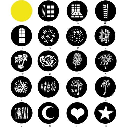 DIY Optical Conical Snoot Background Light Effect Projection Film Graphic Gobos for Godox Flash LED Light