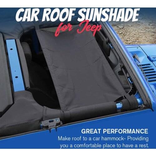 For Jeep Wrangler Hammock Car Roof Net Heavy Duty Sun Shade Soft Roof Net Exterior Network Top Bed In Car Roof Sunshade For Jeep