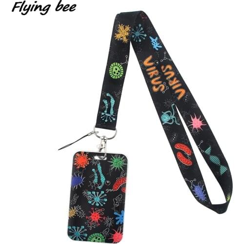 Flyingbee Doctor Nurse Theme Lanyard Credit Card ID Holder Bag Student Women Travel Bank Bus Business Card Cover Badge X1436