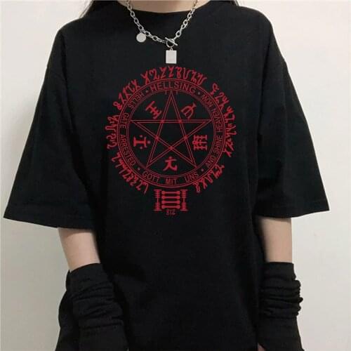 Vintage Hellsing Anime T-shirt Comfy Summer O-neck Short Sleeve Casual Unisex Top Tees Oversized