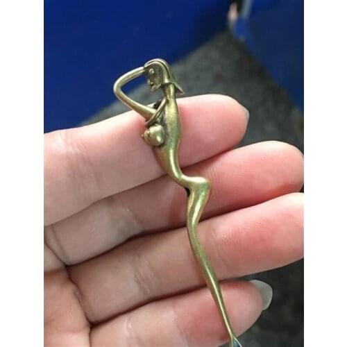 Exquisite brass carving beautiful woman Ear scoop