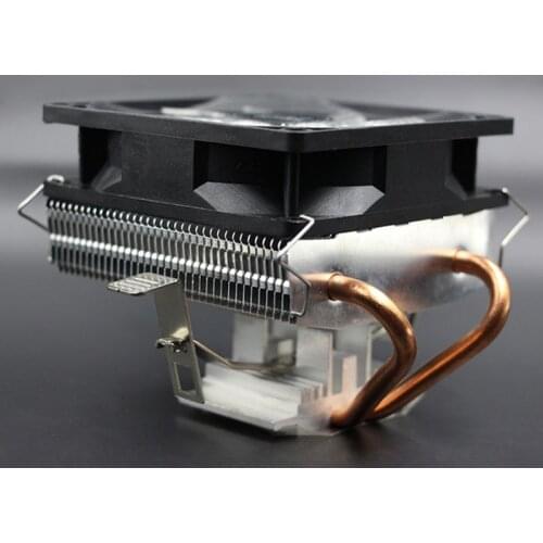 CPU Cooler 2 Copper Heat Pipes 3Pin CPU Cooling Fan with 5 Colors Light for LGA 1151/1155/1156/AM2+/AM3+/AM4 Dropship