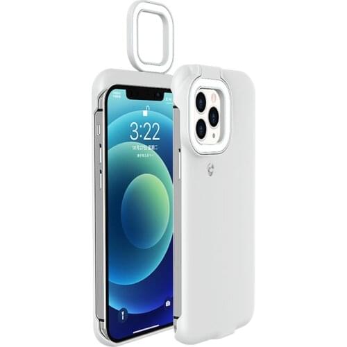 Square Light Case with Reverse Charging For IPhone 12 Fill Light Phone Photo Led Selfie ring fill light Cover