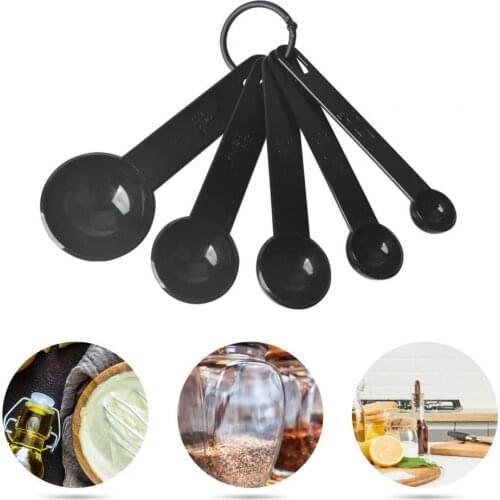 80%HOTWeighing Spoons Portable Lightweight Convenient Black Baking Coffee Measuring Spoons Cups for Home