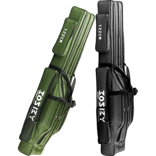 60/100/122/150/152/182CM Multifunction Zipper Fishing Bag Oxford Cloth Folding Storage Fishing Rod Reel Bag Fishing Equipment