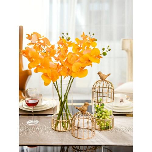 Bird Cage Soft Decoration Brass Metal European Home Living Room Tv Cabinet American Model Room Decoration Vase