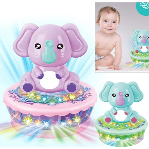 Small Electric Projection light Elephant Entertainment Decorate Kid Plastic Elephant Music Cute Funny Electric Projection Toy