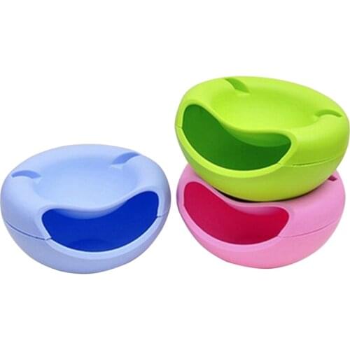 Lazy Snack Bowl Plastic Double-Layer Snack Storage Box Bowl Fruit Bowl Mobile Phone Holder Chase Artifact Plate Bowl