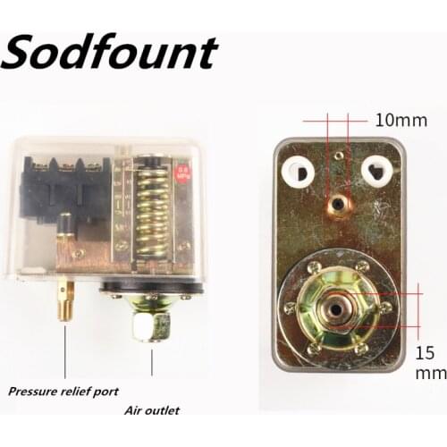 1pcs 380V 20A transparent pressure switch, automatic air pressure control switch 5-12KG 0.55-1.5MPA