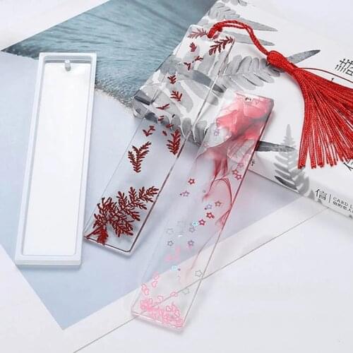 Rectangle Silicone Bookmark Mold 14CM DIY Bookmark Mould Making Epoxy Resin Jewelry DIY Craft Silicone Transparent Mold