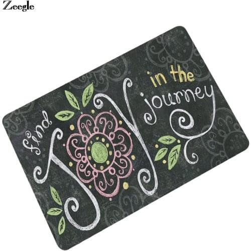 Rubber Welcome Entrance Doormats Carpet Rug Chalk Drawing Inspirational Foot Mat Absorbent Anti-slip Bathroom Doormat Shower Mat