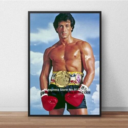 Rocky Balboa Boxing Bodybuilding Motivational Canvas Painting Mens Room Posters and Print Wall Art Picture for Man Cave Gym