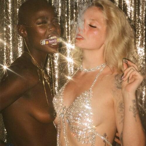 Luxury Tassel Butterfly Rhienstone Body Chain Harness Bra Necklace Body Jewley for Women Bling Crystal Thong Panties Waist Chain